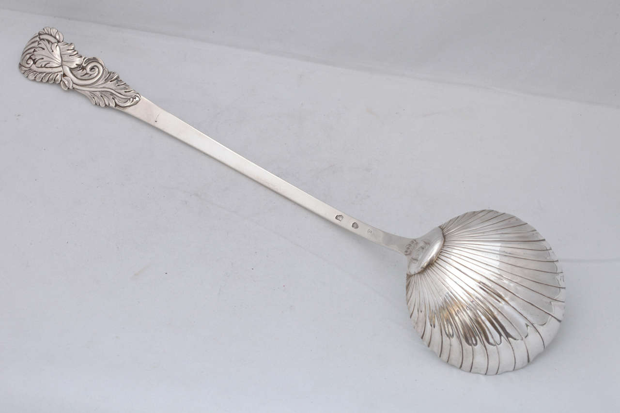 Irish Georgian Sterling Silver Soup or Punch Ladle 1