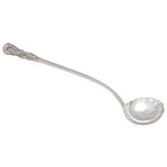 Irish Georgian Sterling Silver Soup or Punch Ladle 11