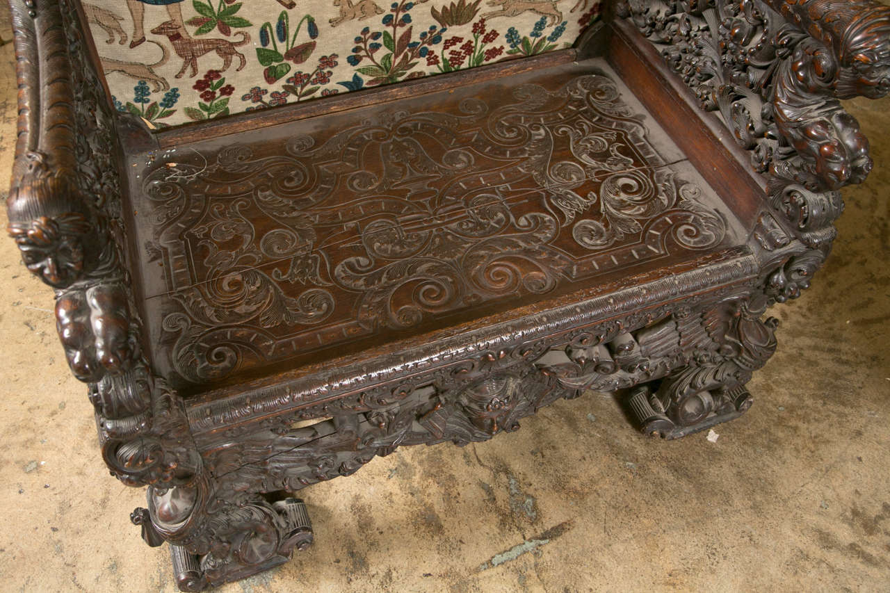 Antique Oversized Carved Medieval Throne Chair at 1stDibs antique