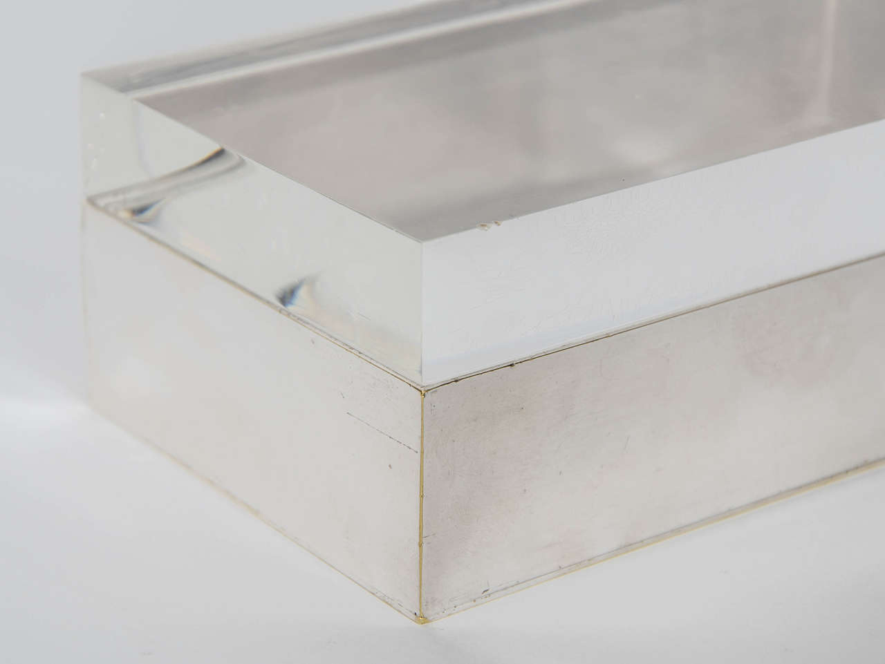 Cast 1970s Italian Alessandro Albrizzi style Lucite Box