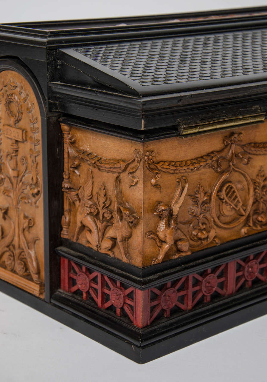 19th Century Grand Tour Marriage Box in the Form of a Sarcophagus