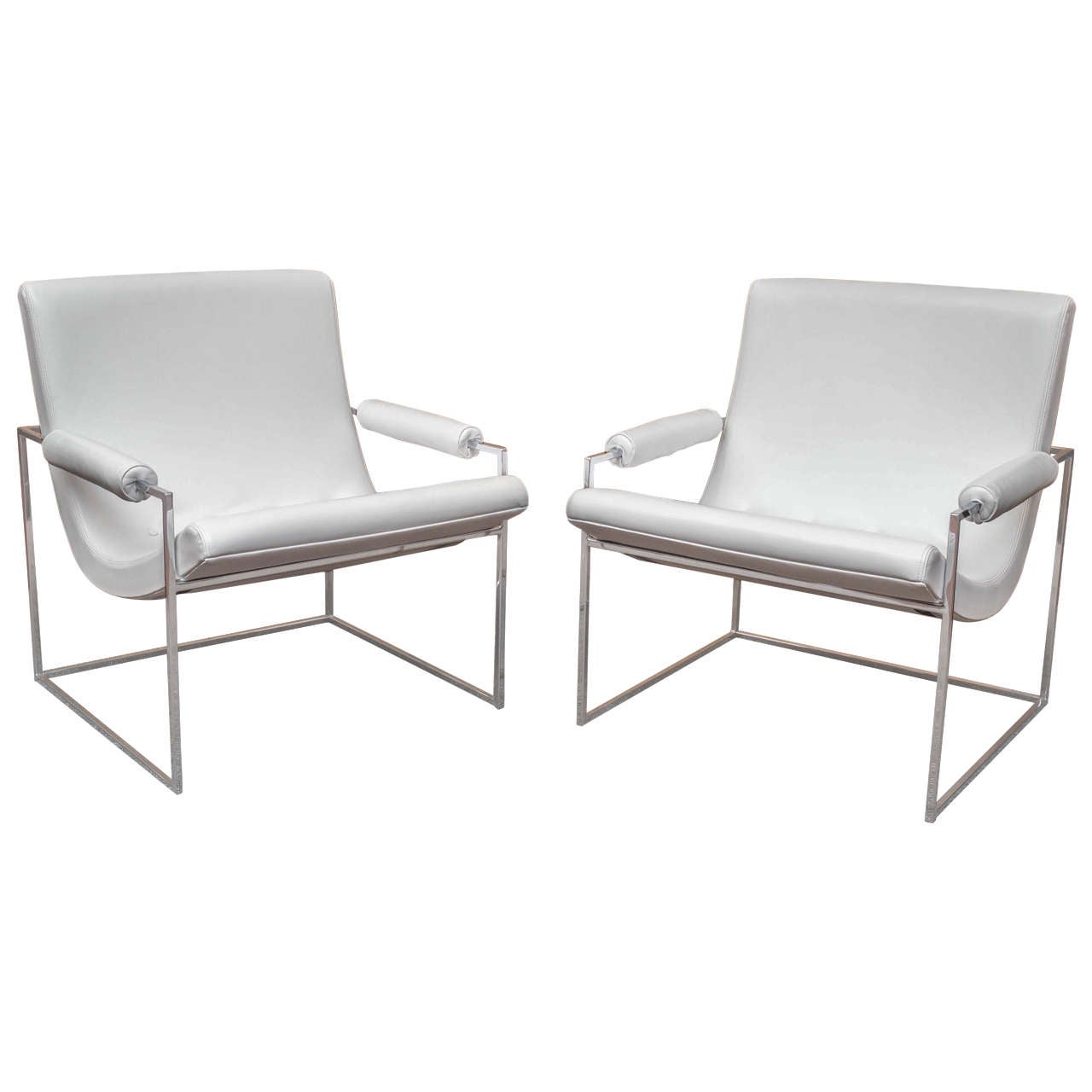 Milo Baughman Scoop Lounge Chairs at 1stDibs