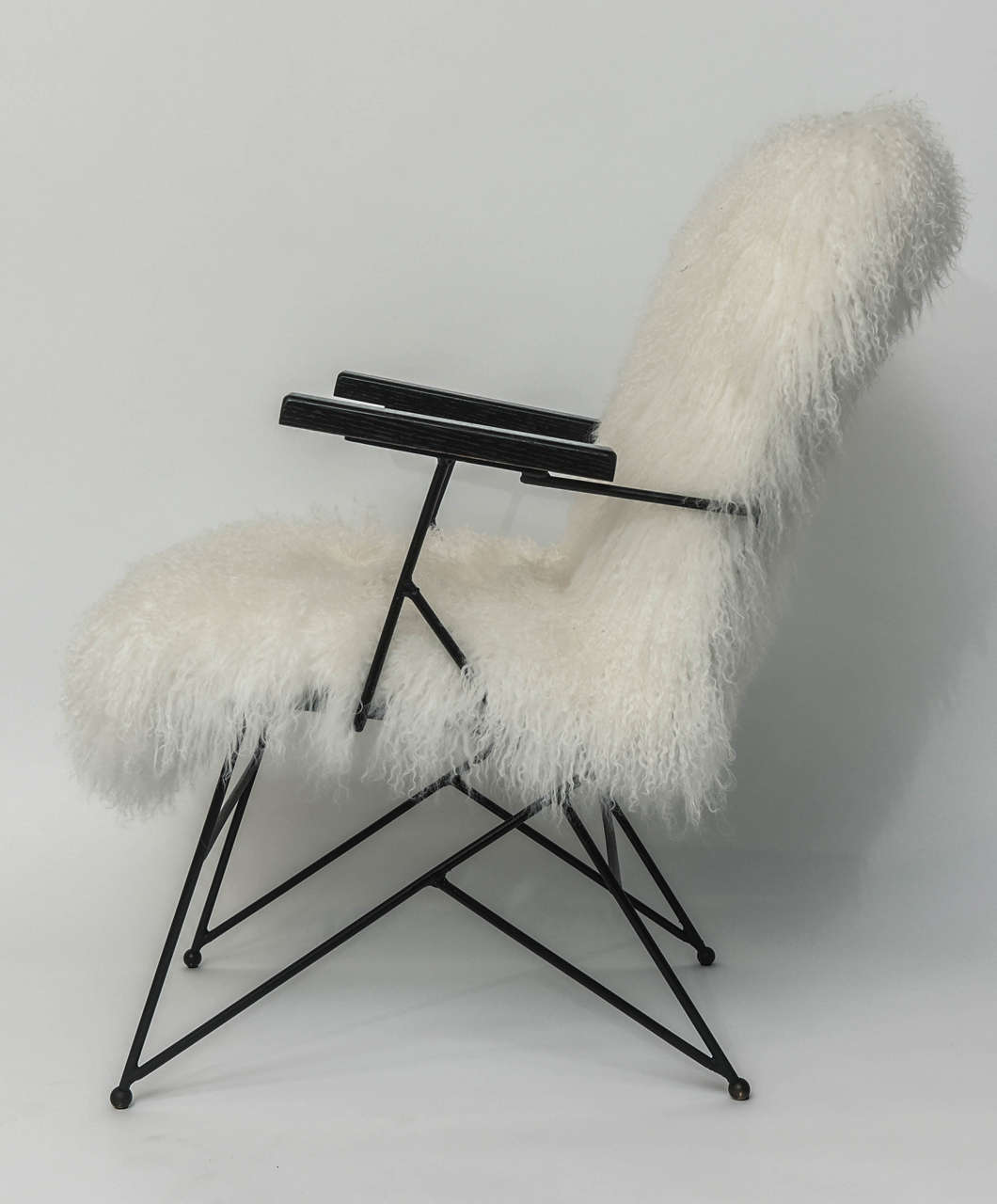 Fur Vintage Italian Iron Armchair