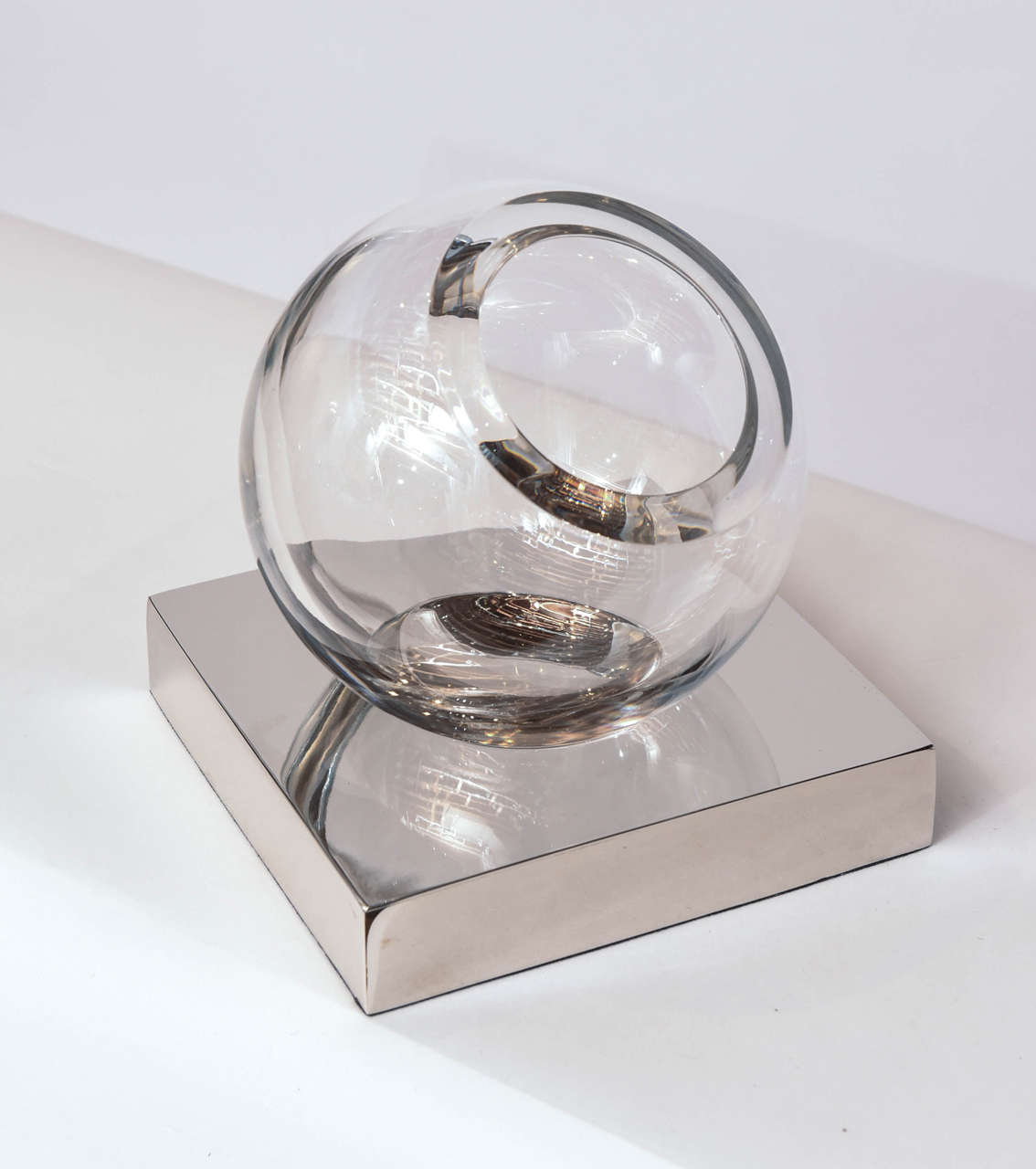 Crystal Globe Vase on Stand