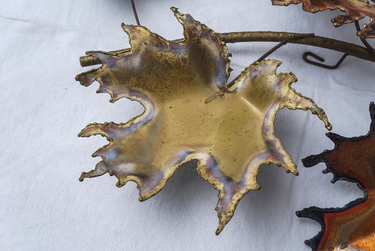C. Jere Mixed Metal Torch Cut Maple Leaves 1