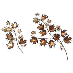 C. Jere Mixed Metal Torch Cut Maple Leaves