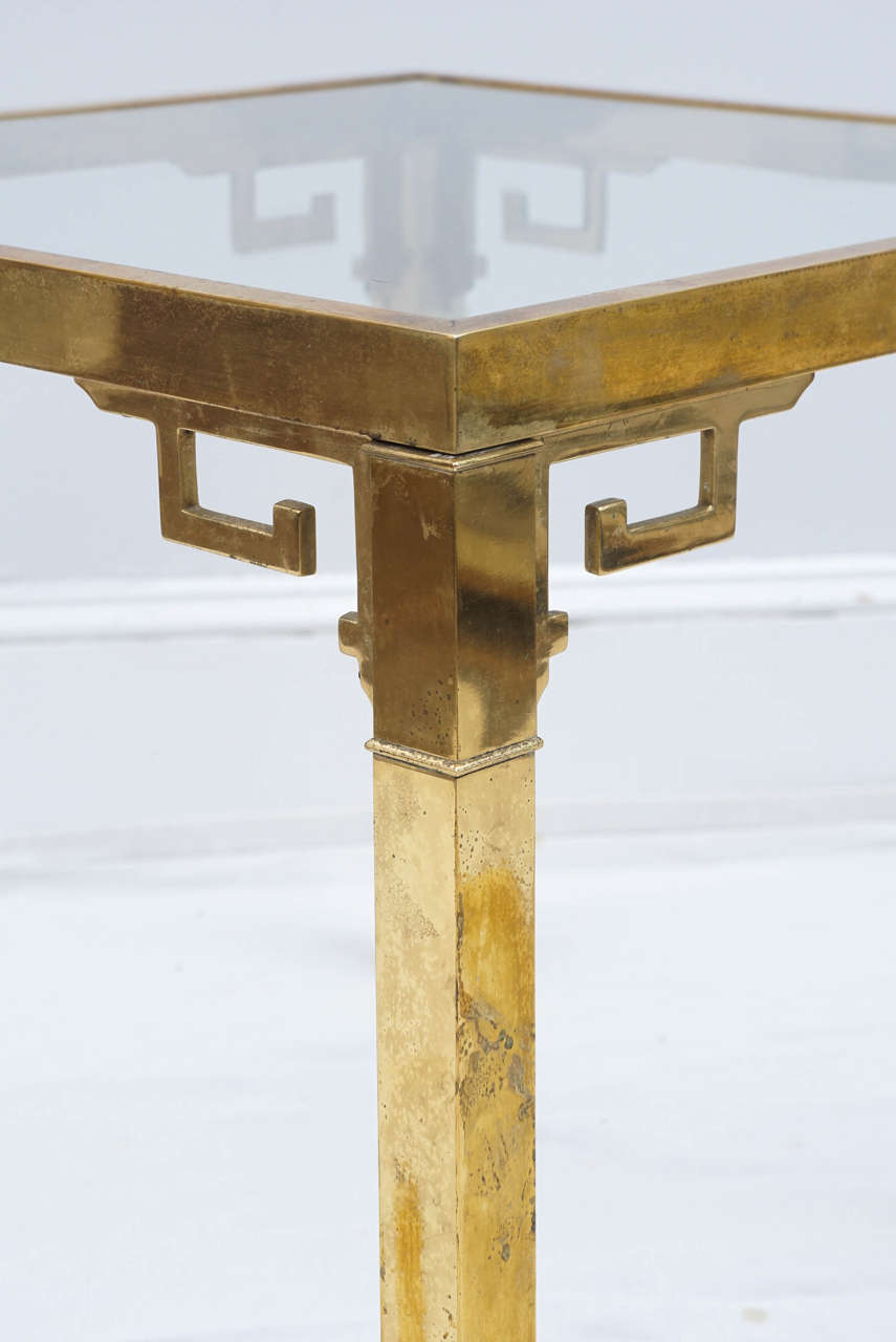 Italian Pair of Mastercraft End Tables with Greek Key Details For Sale
