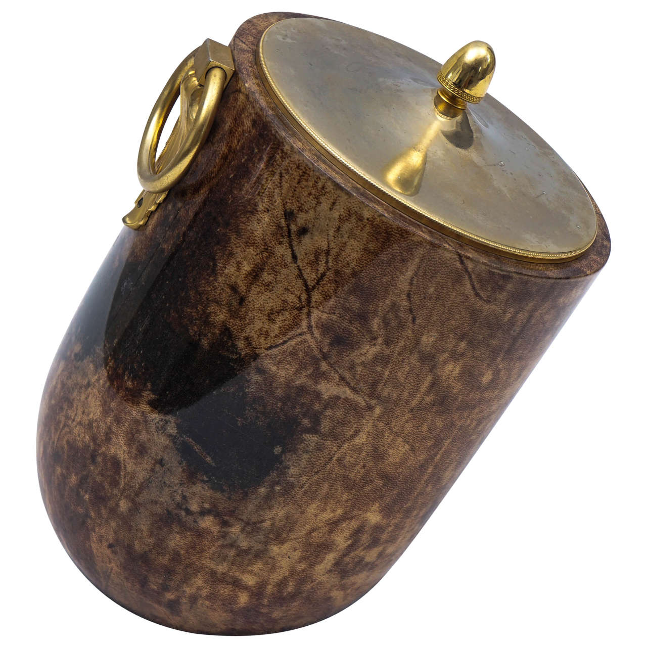 Italian Goatskin Ice Bucket by Aldo Tura