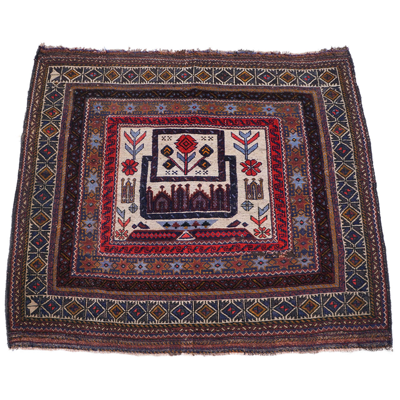 Handmade Beautiful Throw Rug or Carpet For Sale at 1stDibs