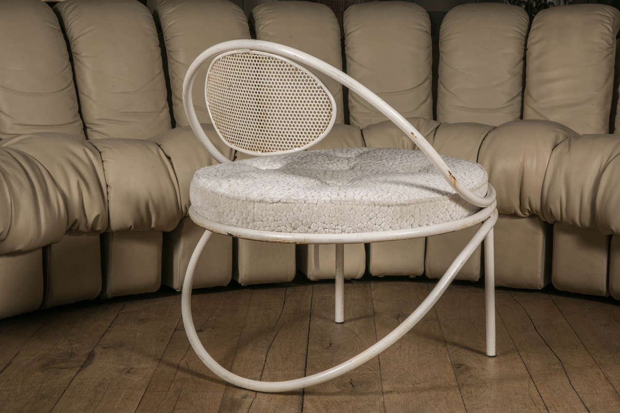 Pair of White Copacabana Lounge Chairs by Mathieu Matégot, First Edition 1