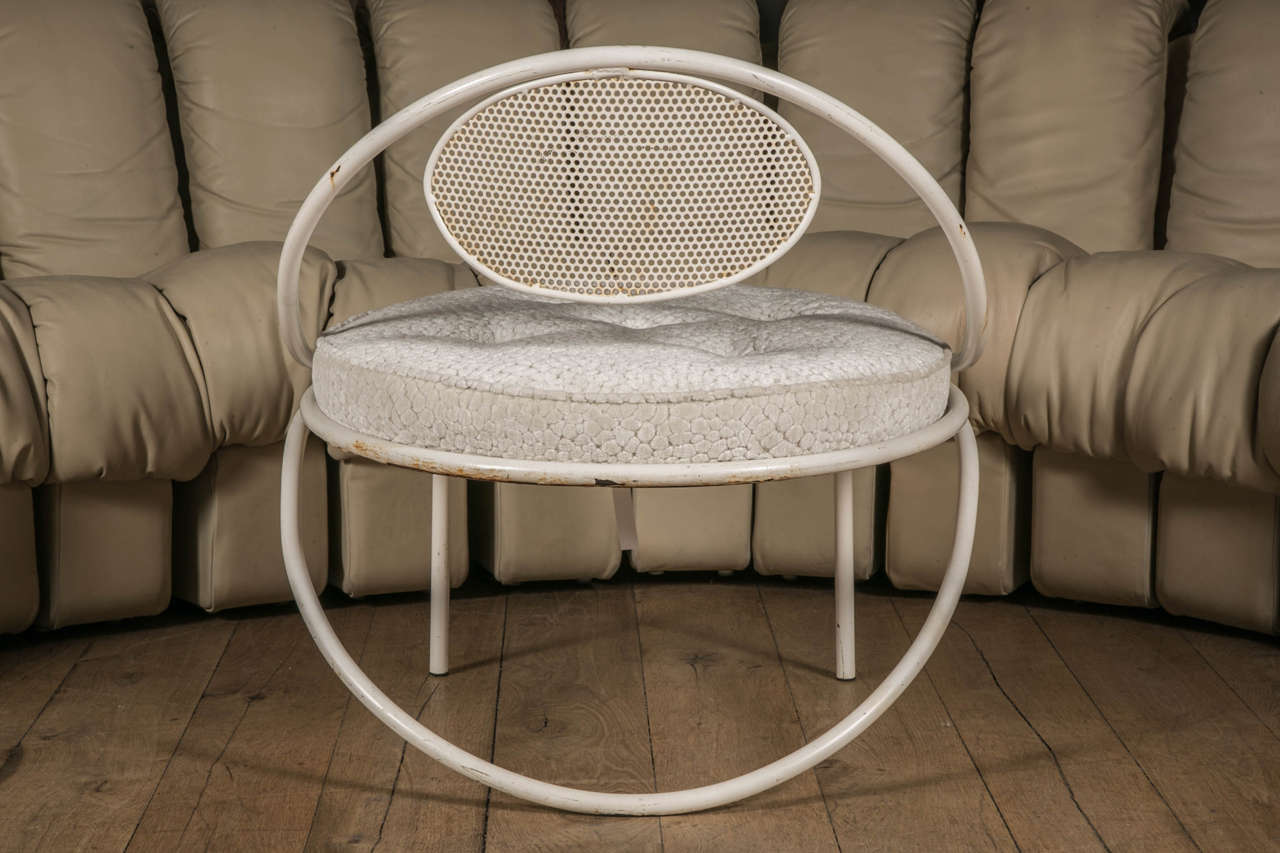 Pair of White Copacabana Lounge Chairs by Mathieu Matégot, First Edition 2
