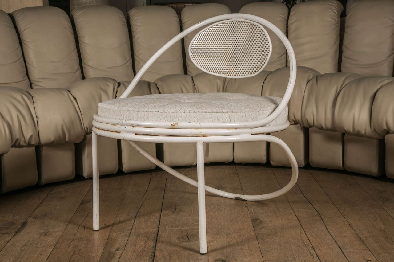 Pair of White Copacabana Lounge Chairs by Mathieu Matégot, First Edition 3