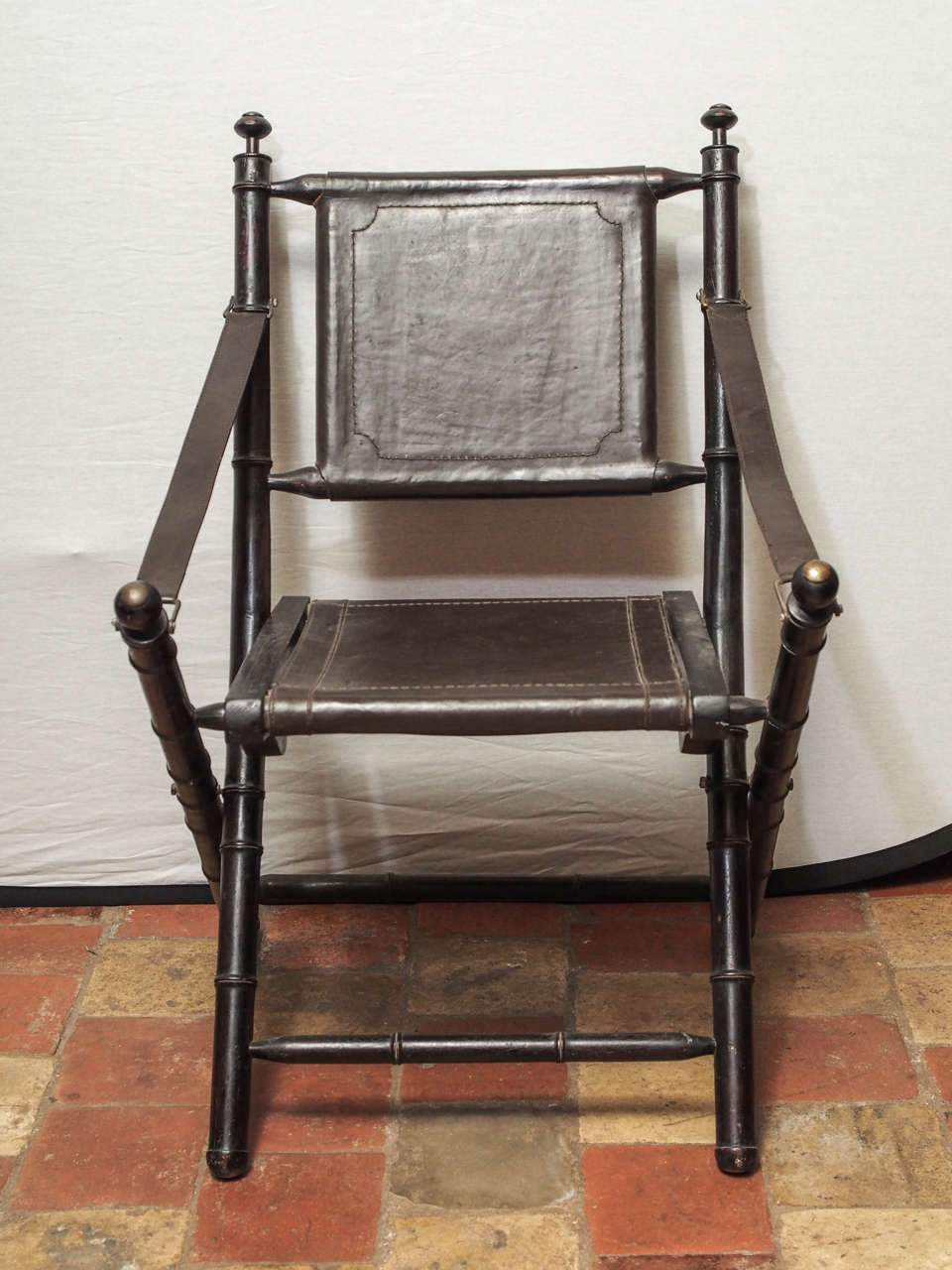 Campaign 19th Century Leather Folding Chair