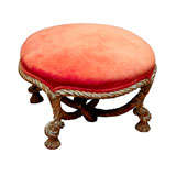 Carved Gilt Wood Napoleon III style Stool