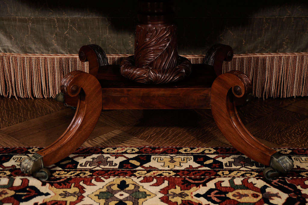 American Rosewood-Inlaid and Mahogany Drop-Leaf Sofa Table
