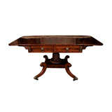 American Rosewood-Inlaid and Mahogany Drop-Leaf Sofa Table