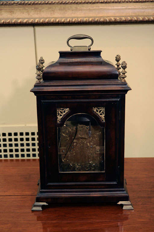 A George II Fruitwood Bracket Clock For Sale 3