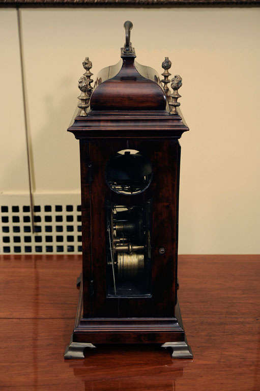 A George II Fruitwood Bracket Clock For Sale 4