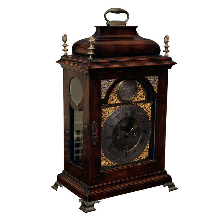 A George II Fruitwood Bracket Clock For Sale