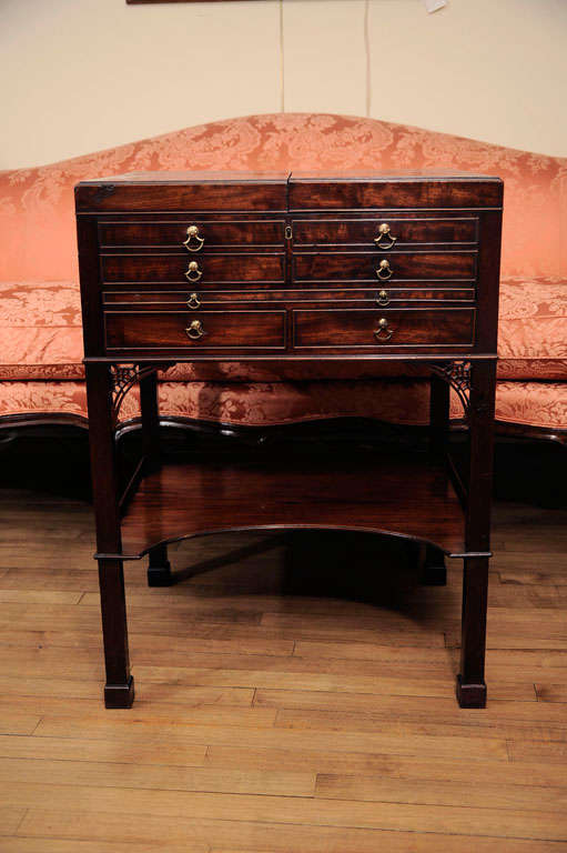 English George III. mahogany Beau Brummel dressing table Ca. 1760
