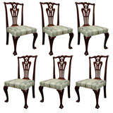 Set of Six English George II Mahogany Dining Chairs