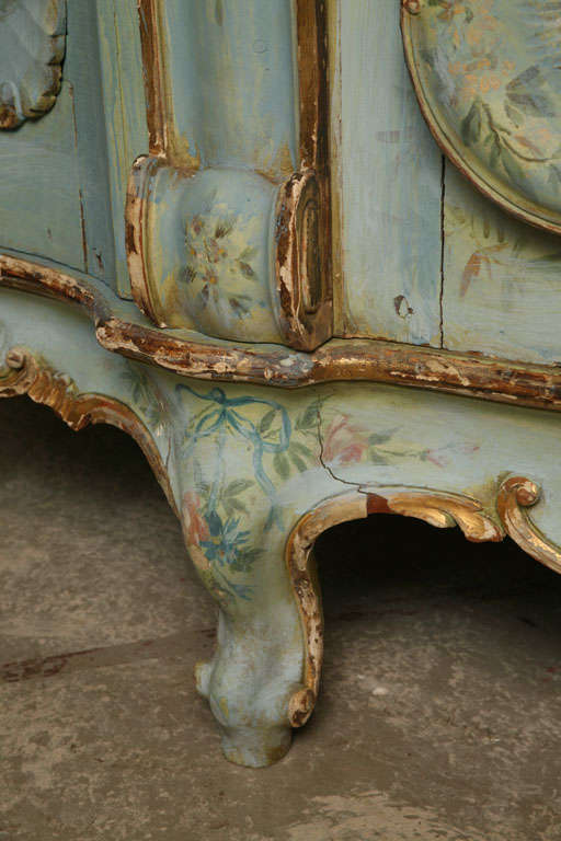 19th Century Venetian Painted Armoire 3