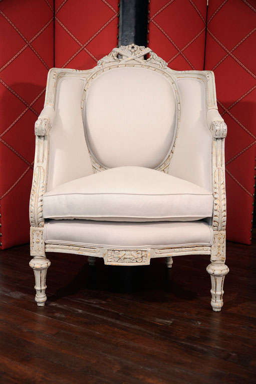 Rococo Revival Detailed French Bergere Chairs, circa 1930s