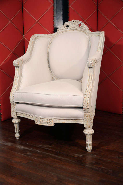 Detailed French Bergere Chairs, circa 1930s 1