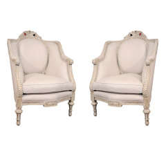Detailed French Bergere Chairs, circa 1930s