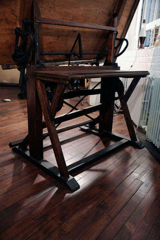Drafting table with original stool from France 1928 3