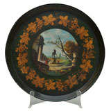 18th Century  French Tole Tray featuring a Horse Monument