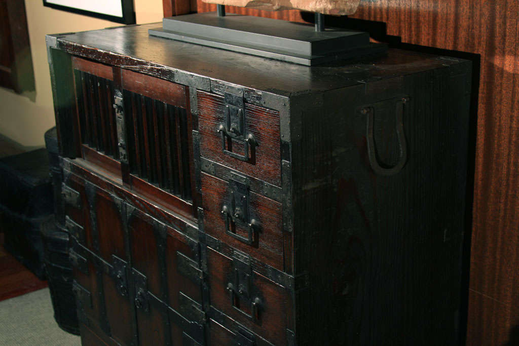 19th Century Exceptional Japanese Choba dansu Office Chest For Sale