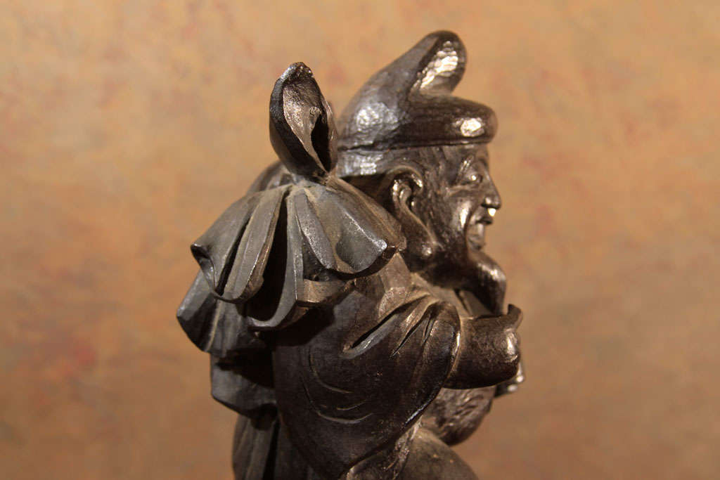 Japanese Cast Bronze Statue of Ebisu, Shinto God of Prosperity 3