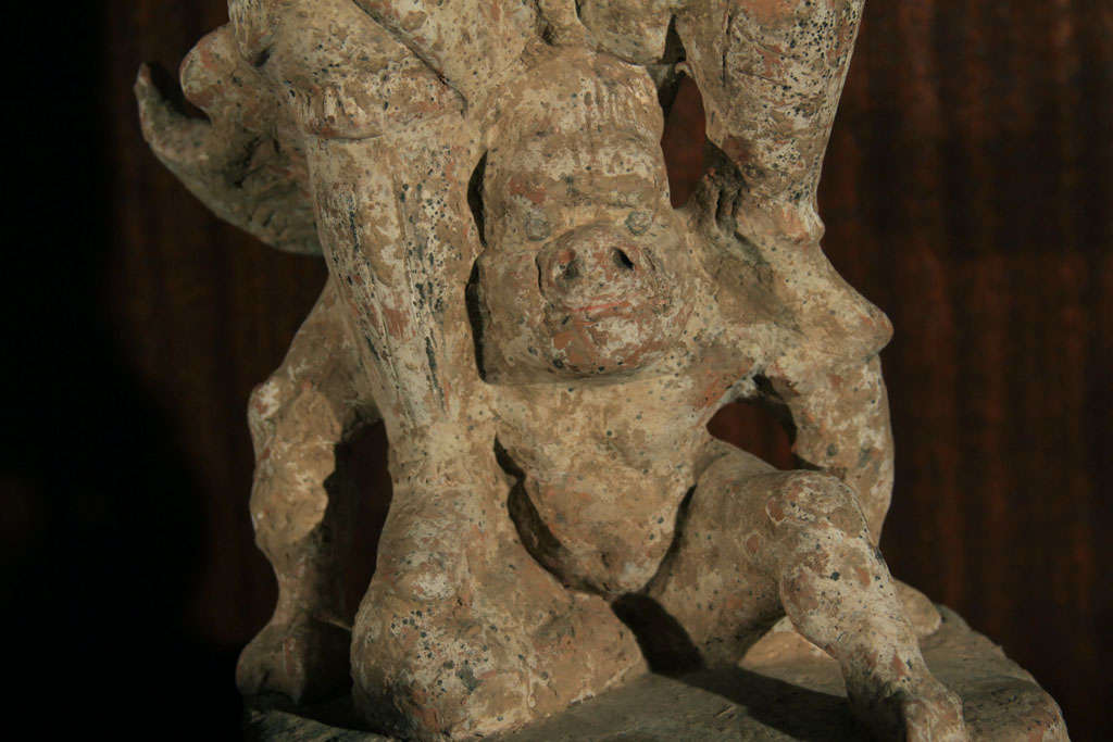 Pair of Chinese Tang Dynasty Lokapala (Guardian Figures) For Sale 2