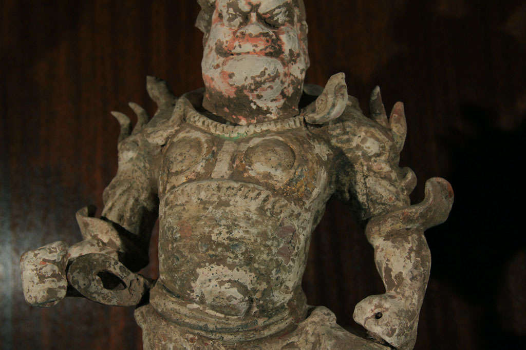 Pair of Chinese Tang Dynasty Lokapala (Guardian Figures) For Sale 5