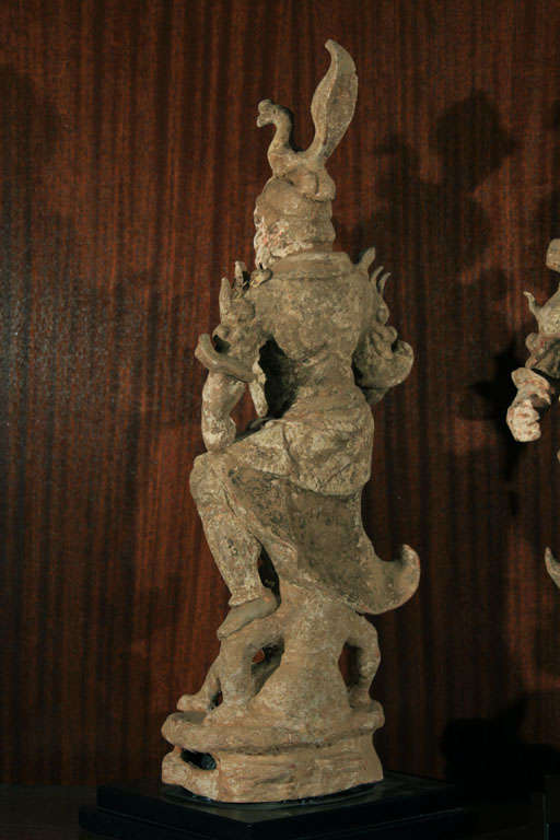 Pair of Chinese Tang Dynasty Lokapala (Guardian Figures) For Sale 6
