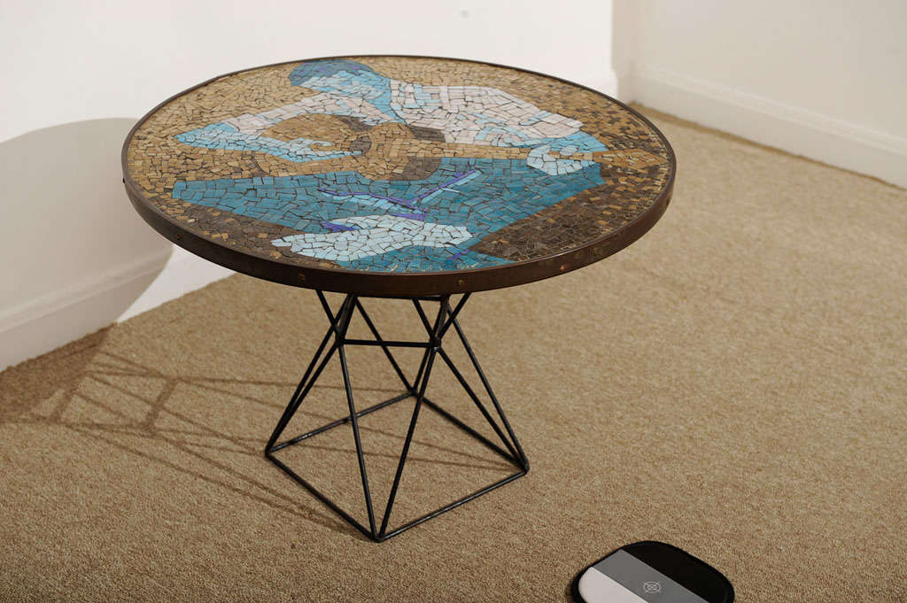 1950's Artisan Italian Glass Mosaic Tile Table