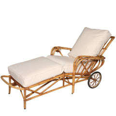 Vintage Adjustable Rattan Lounge Chair