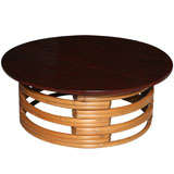 Rattan Cocktail Table in the Manner of Paul Frankl