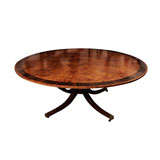 Burled Walnut, Rosewood and Mahogany Dining Table