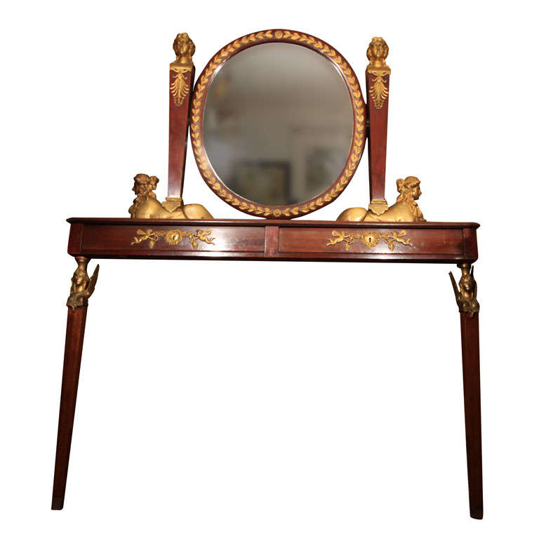 Empire period console table and mirror. For Sale