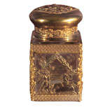 Crystal and gilt gold decanter.