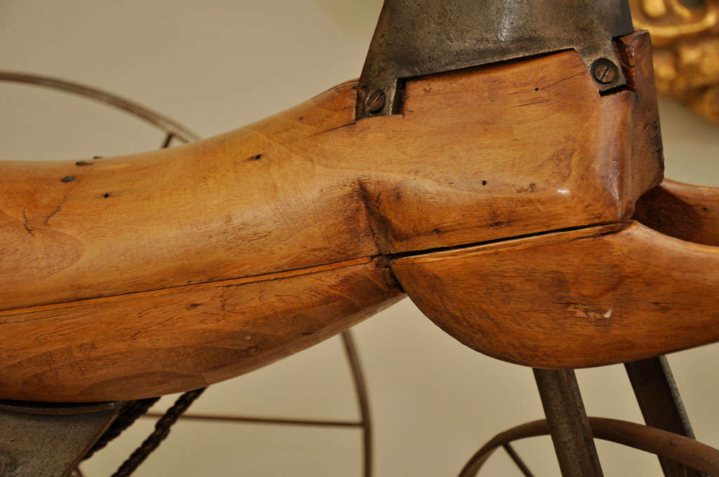 Circa 1910 Unique Wood Horse Tricycle 4