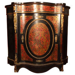 French Boulle style Serpentine Cabinet Credenza.
