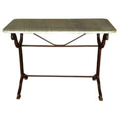 Cast Iron Conservatory Table, Signed Toulouse