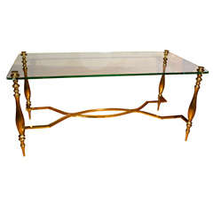 Cast Brass Coffee Table attributed to Maison Bagues Cast Brass Coffee Table attributed to Maison Bagues