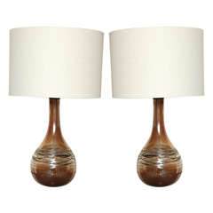 Pair of  Tear Drop Murano Glass Lamps