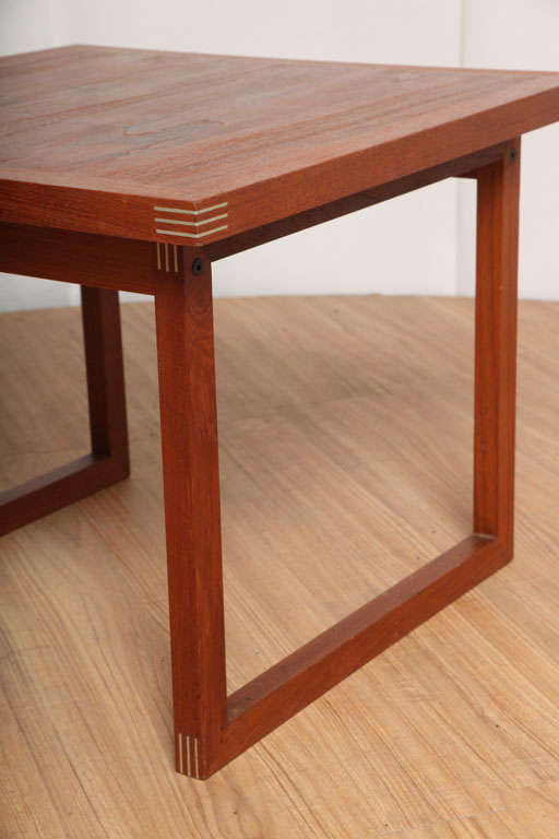 Danish Occasional Table with Inlaid Brass 3