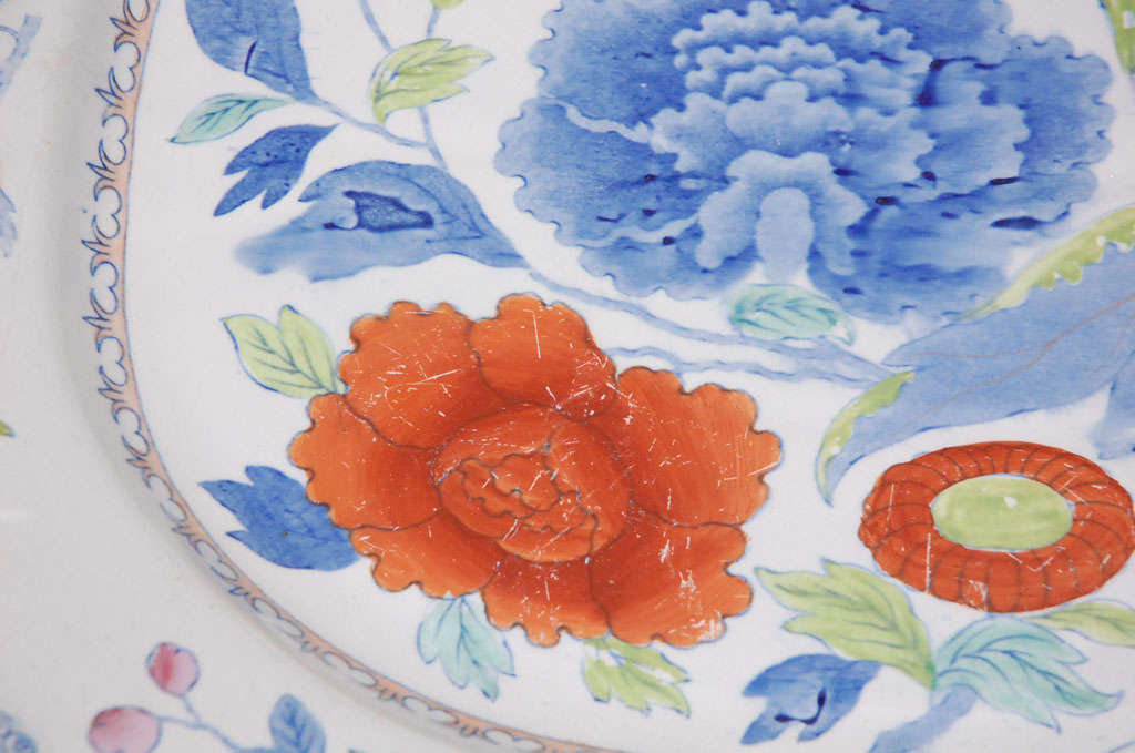 A Large English Ironstone Platter with Praying Mantis 2