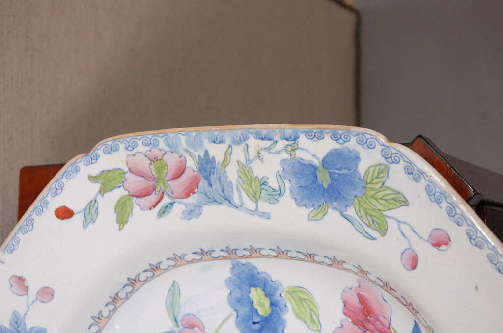 A Large English Ironstone Platter with Praying Mantis 3